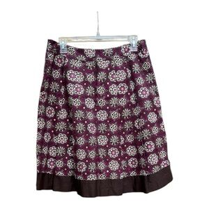 LOFT Women’s Mandala Pleated Sequin Cotton Festival Bohemian Skirt SZ 8P